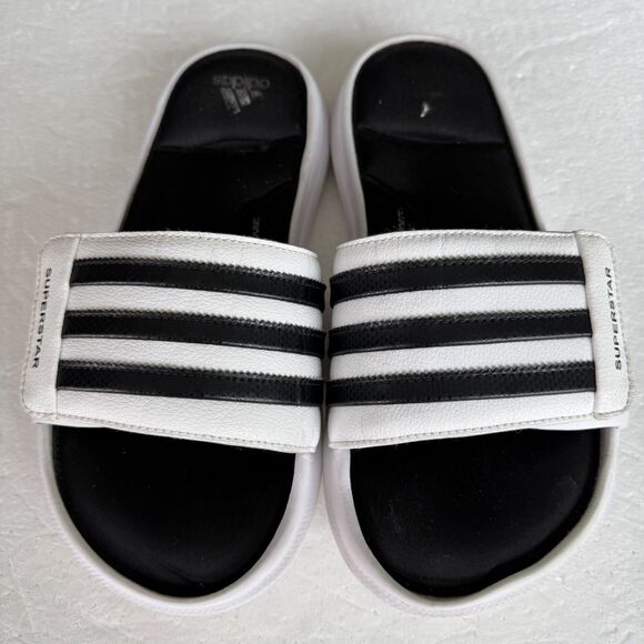 Size 6 - Adidas 5G Superstar Slides/Sandals RARE White/Black Men AC8702 - Picture 12 of 14